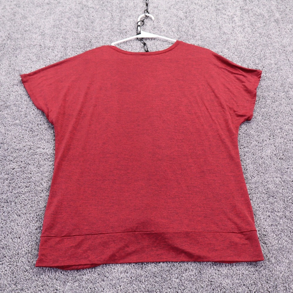 Apt. 9 Top Womens Extra Large Red Space Dye Twist Front Short Sleeve Blouse